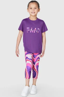 FWD Girl's All-Day Printed Crop Legging - Swirly