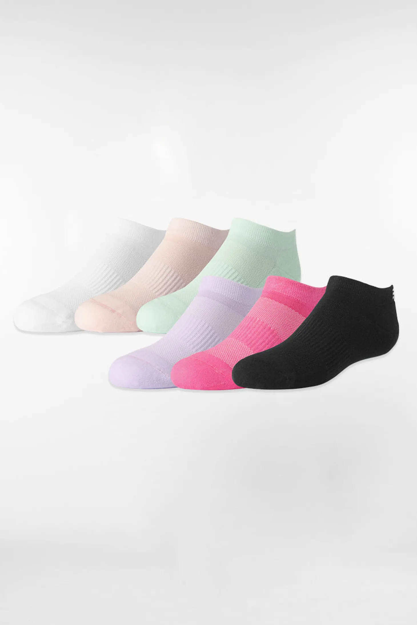 FWD Girls' No Show Mesh Socks 6 pack