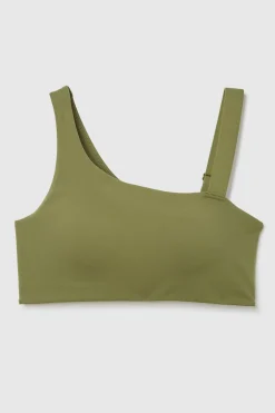 Push FWD Women's Asymmetrical Sports Bra, Medium Impact, Removable Pads
