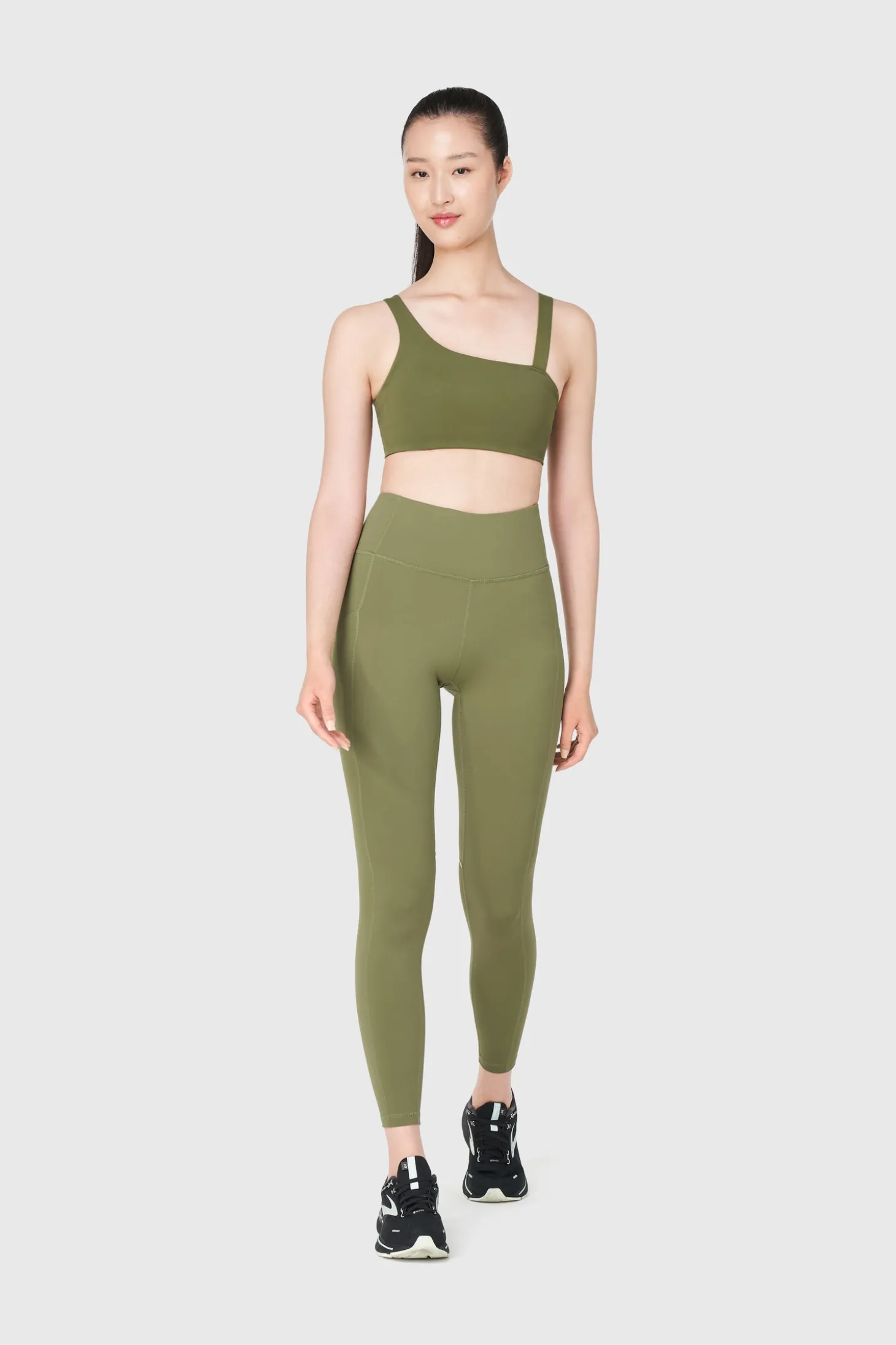 Push FWD Women's Asymmetrical Sports Bra, Medium Impact, Removable Pads
